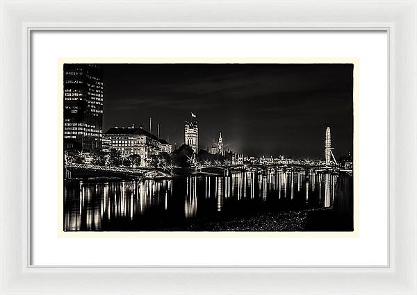 The River Thames at Night - Framed Print