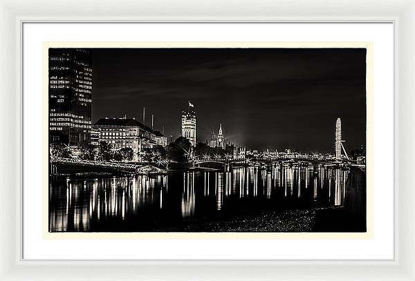 The River Thames at Night - Framed Print