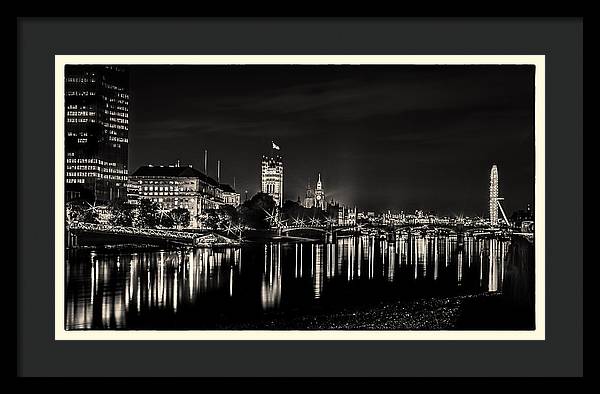 The River Thames at Night - Framed Print