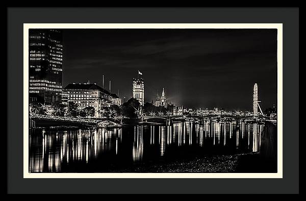 The River Thames at Night - Framed Print