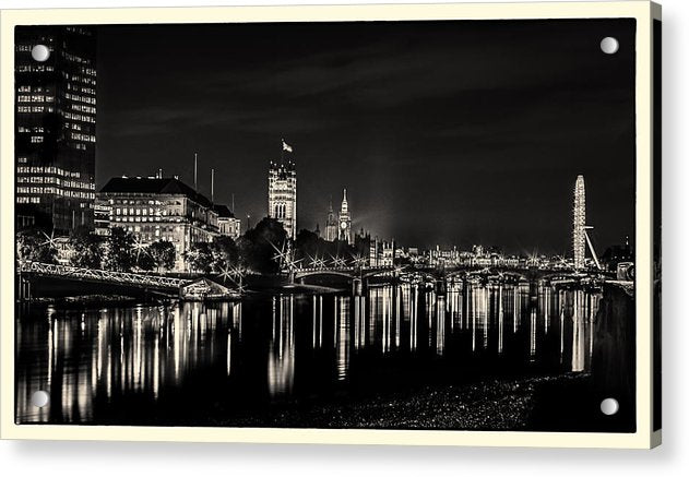 The River Thames at Night - Acrylic Print