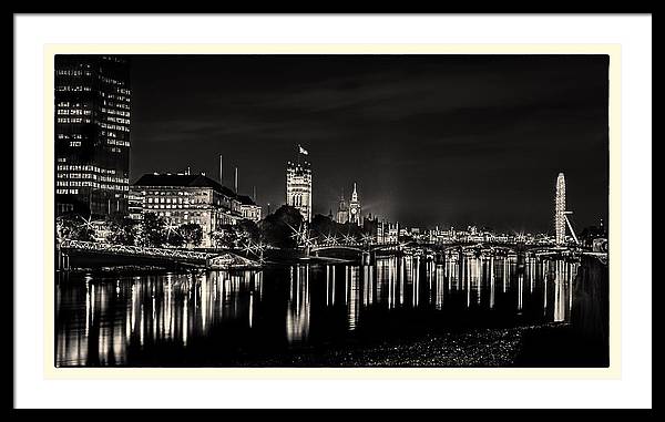 The River Thames at Night - Framed Print