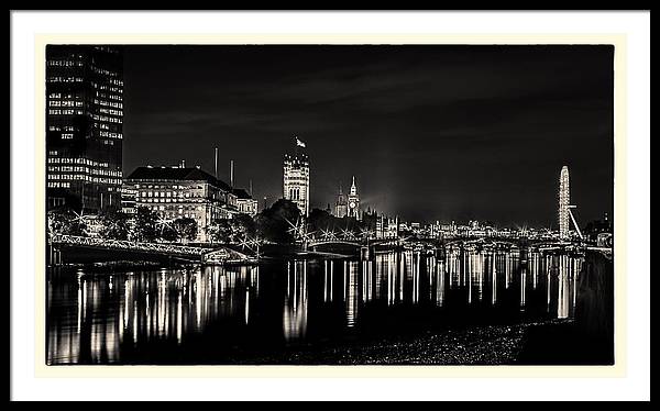 The River Thames at Night - Framed Print