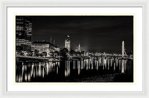 The River Thames at Night - Framed Print