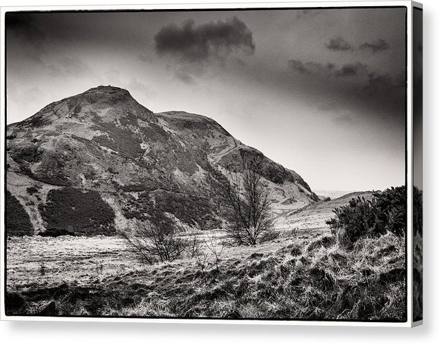 Arthur's Seat Holyrood Park BW - Canvas Print