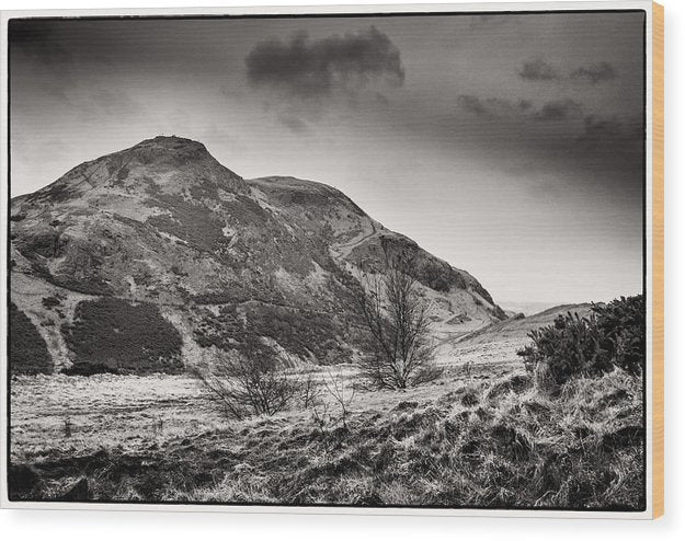 Arthur's Seat Holyrood Park BW - Wood Print