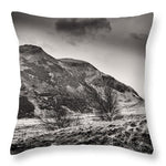 Load image into Gallery viewer, Arthur's Seat Holyrood Park BW - Throw Pillow
