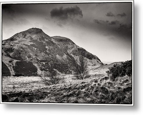 Arthur's Seat Holyrood Park BW - Metal Print