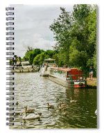 Load image into Gallery viewer, Barges and Boats on the River Thames Marlow - Spiral Notebook
