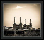 Load image into Gallery viewer, Battersea Power Station with train tracks - Framed Print
