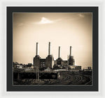 Load image into Gallery viewer, Battersea Power Station with train tracks - Framed Print
