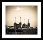 Load image into Gallery viewer, Battersea Power Station with train tracks - Framed Print
