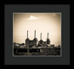 Load image into Gallery viewer, Battersea Power Station with train tracks - Framed Print
