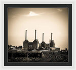 Load image into Gallery viewer, Battersea Power Station with train tracks - Framed Print
