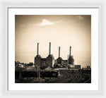 Load image into Gallery viewer, Battersea Power Station with train tracks - Framed Print
