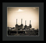 Load image into Gallery viewer, Battersea Power Station with train tracks - Framed Print
