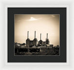 Load image into Gallery viewer, Battersea Power Station with train tracks - Framed Print
