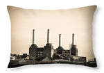 Load image into Gallery viewer, Battersea Power Station with train tracks - Throw Pillow
