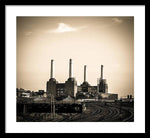 Load image into Gallery viewer, Battersea Power Station with train tracks - Framed Print
