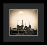 Load image into Gallery viewer, Battersea Power Station with train tracks - Framed Print
