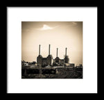 Load image into Gallery viewer, Battersea Power Station with train tracks - Framed Print
