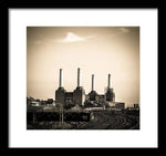 Load image into Gallery viewer, Battersea Power Station with train tracks - Framed Print
