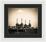 Load image into Gallery viewer, Battersea Power Station with train tracks - Framed Print
