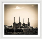 Load image into Gallery viewer, Battersea Power Station with train tracks - Framed Print
