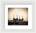 Load image into Gallery viewer, Battersea Power Station with train tracks - Framed Print
