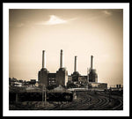 Load image into Gallery viewer, Battersea Power Station with train tracks - Framed Print
