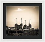 Load image into Gallery viewer, Battersea Power Station with train tracks - Framed Print
