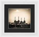 Load image into Gallery viewer, Battersea Power Station with train tracks - Framed Print
