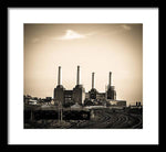 Load image into Gallery viewer, Battersea Power Station with train tracks - Framed Print
