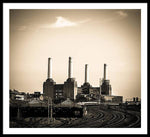 Load image into Gallery viewer, Battersea Power Station with train tracks - Framed Print
