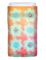 Load image into Gallery viewer, Blue and Green Jelly with Cherries on top - Duvet Cover
