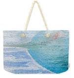 Load image into Gallery viewer, Blue Connections Mixed Media Canvas - Weekender Tote Bag
