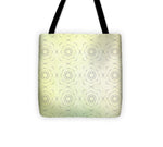 Load image into Gallery viewer, Circles within Circles Flowers upon Flowers - Textures green background - Tote Bag
