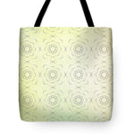 Load image into Gallery viewer, Circles within Circles Flowers upon Flowers - Textures green background - Tote Bag
