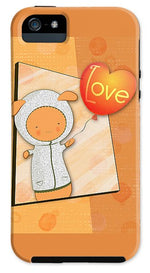 Load image into Gallery viewer, Cute Lots of Love Love You Cute Character holding a Love Balloons  - Phone Case
