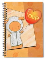 Load image into Gallery viewer, Cute Lots of Love Love You Cute Character holding a Love Balloons  - Spiral Notebook
