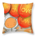 Load image into Gallery viewer, Cute Teddy with Lots of Love Balloons - Throw Pillow
