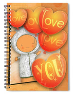 Load image into Gallery viewer, Cute Teddy with Lots of Love Balloons - Spiral Notebook
