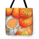 Load image into Gallery viewer, Cute Teddy with Lots of Love Balloons - Tote Bag
