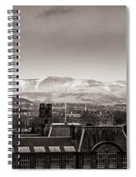 Load image into Gallery viewer, Edinburgh views towards snow capped mountains - Spiral Notebook
