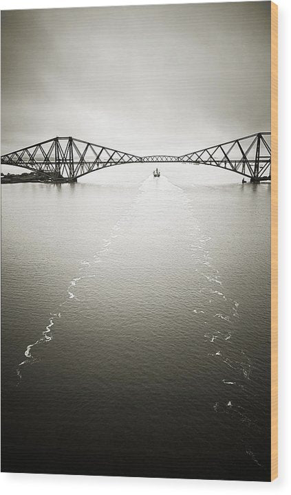 Forth Bridge Traffic - Wood Print