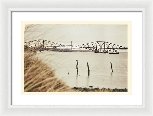 Forth Rail Bridge Scotland Coastline - Framed Print