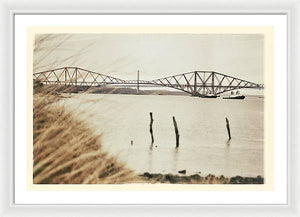 Forth Rail Bridge Scotland Coastline - Framed Print