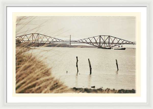 Forth Rail Bridge Scotland Coastline - Framed Print