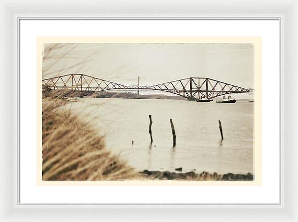 Forth Rail Bridge Scotland Coastline - Framed Print