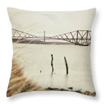 Load image into Gallery viewer, Forth Rail Bridge Scotland Coastline - Throw Pillow
